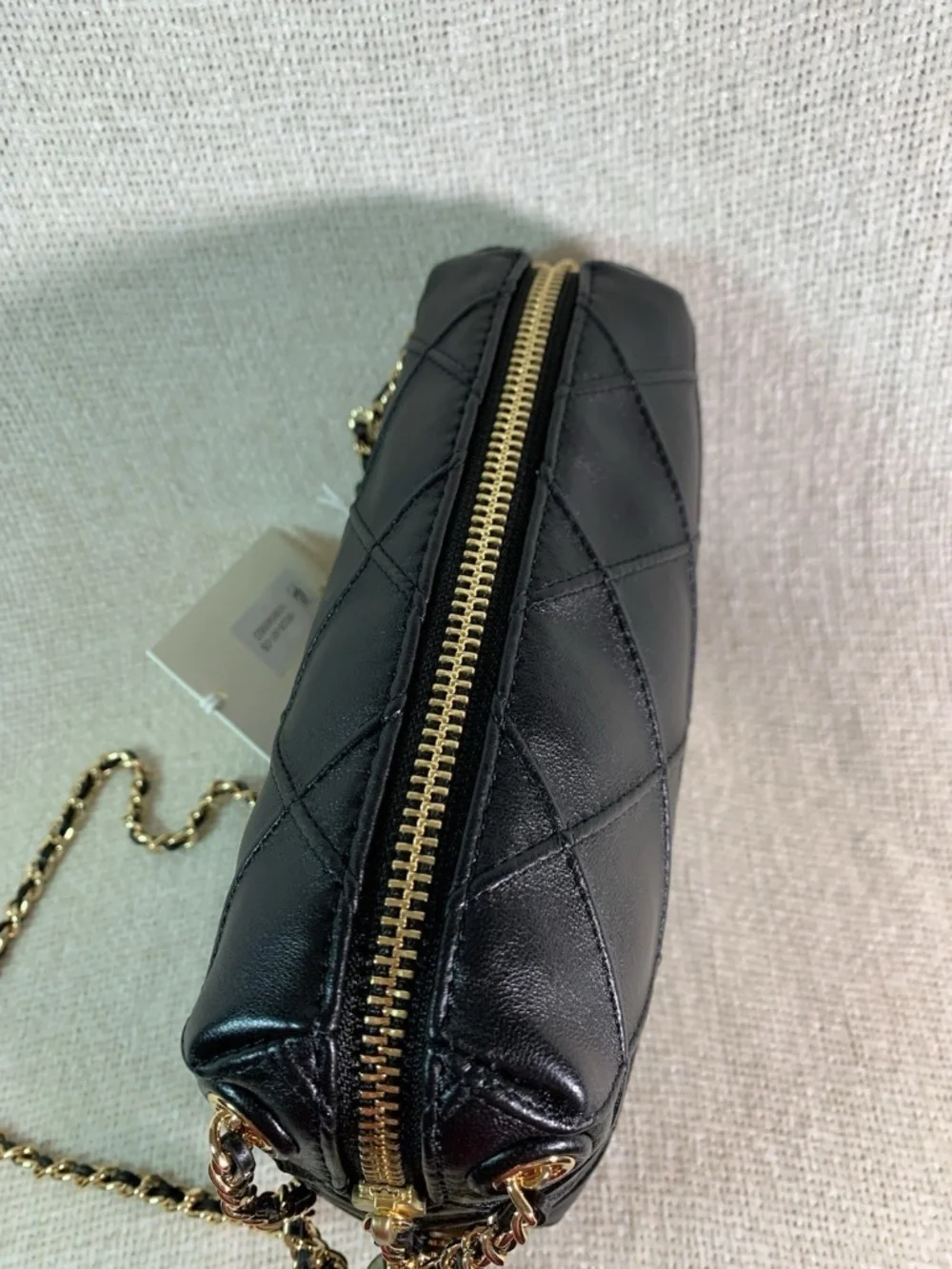 NEW Tory Burch Fleming Soft Black Quilted Leather Crossbody Bag
